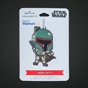 Star Wars Boba Fett Hallmark Flat Metal Enameled Exclusive Christmas Ornament